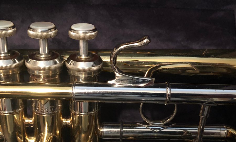 Close-up of trumpet valves